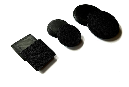 A set of six PETG plastic plugs to fill in large service holes in rear quarter interior sheet metal in a 1967-1969 Firebird or Camaro Convertible. These are compatible with 67, 68, and 69 model years, also known as 1967, 1968, and 1969 model years. These are also sometimes referred to as dust caps or grommets for the rear quarter interior panels.